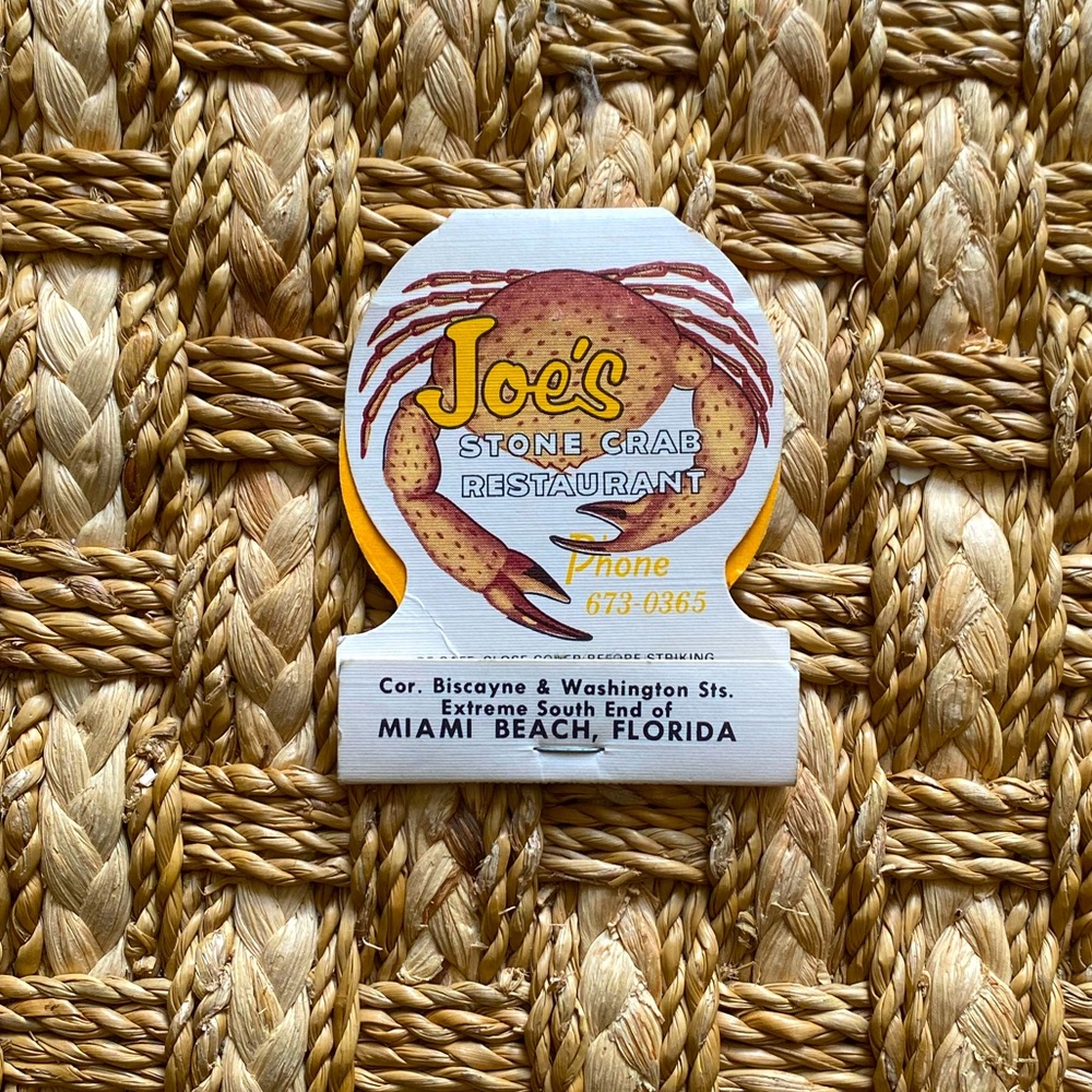 Vintage Joe’s Crab Shack Matchbook
